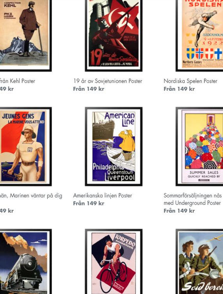 Many new vintage poster arrivals during the summer