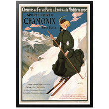 Load image into Gallery viewer, Chamonix winter sports vintage poster with frame
