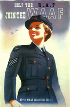 Load image into Gallery viewer, Join the WAAF vintage WW2 poster without frame
