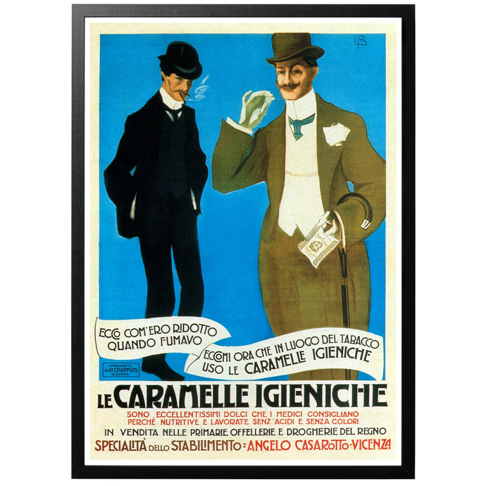 Le Caramelle Igieniche Vintage poster with frame