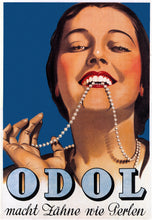 Load image into Gallery viewer, Odol, Makes Teeth Like Pearls vintage poster without frame
