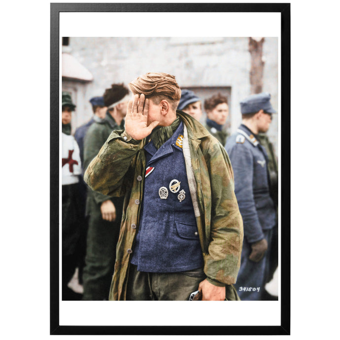 Captured German Paratrooper Poster - World War Era 