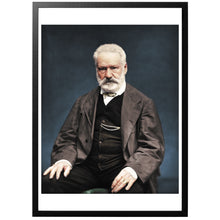 Load image into Gallery viewer, Colourized vintage photography of Victor Hugo with frame
