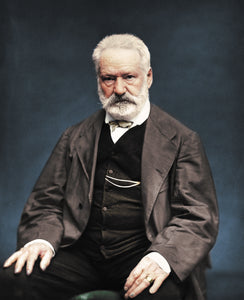Colourized vintage photography of Victor Hugo without frame