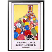 Load image into Gallery viewer, Summer Sales quickly reached by underground vintage british poster with frame
