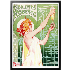 Absinthe Robette vintage poster with frame