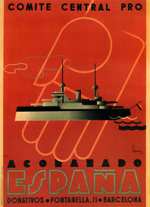 Battleship Spain vintage poster without frame