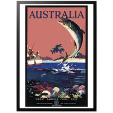 Load image into Gallery viewer, Australia vintage travel poster with frame
