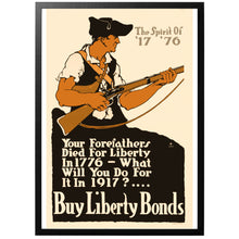 Load image into Gallery viewer, Buy Liberty Bonds vintage WW1 poster with frame
