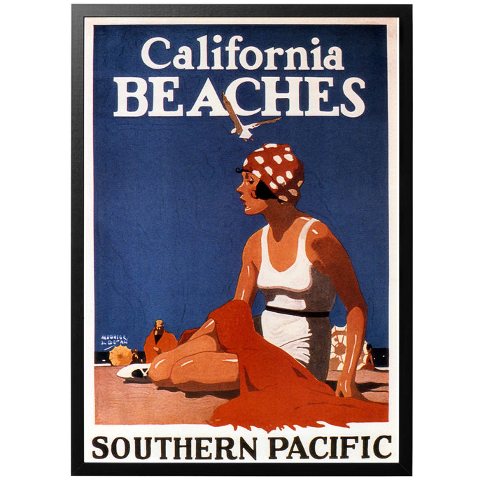 Californian Beaches vintage travel posters with frame