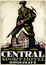 Load image into Gallery viewer, Central sport hotel vintage poster without frame
