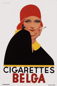 Cigarettes Belga vintage cigarette ad without frame