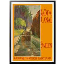 Load image into Gallery viewer, Göta Canal Vintage travel poster with frame
