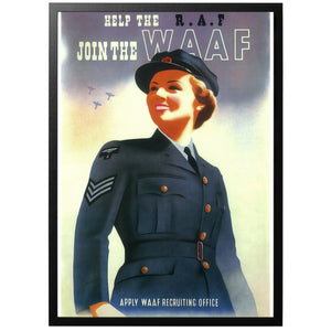 Join the WAAF vintage WW2 poster with frame