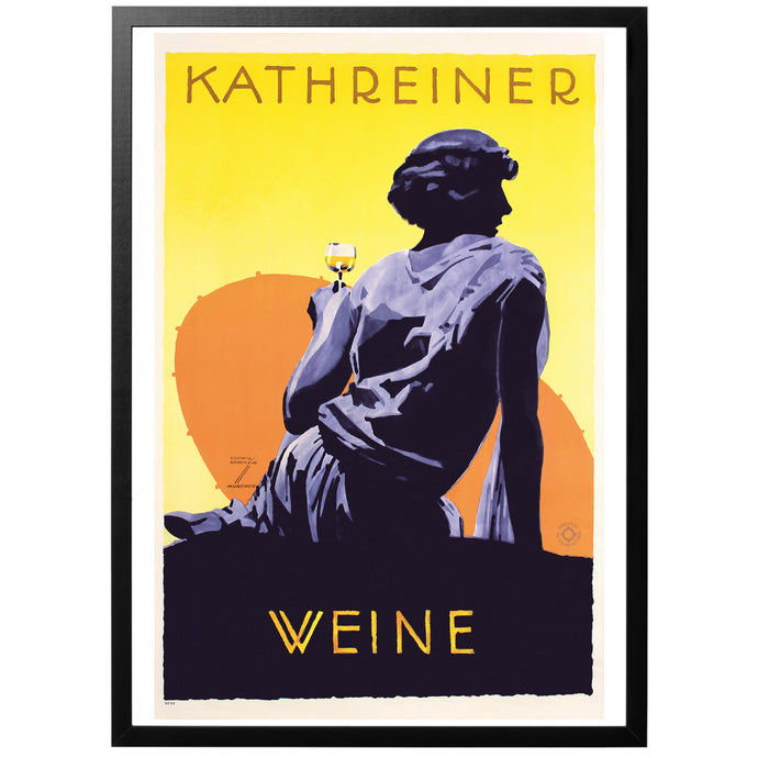 Kathreiner Weine vintage poster with frame