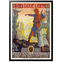 Load image into Gallery viewer, Liberated Belgium vintage poster with frame
