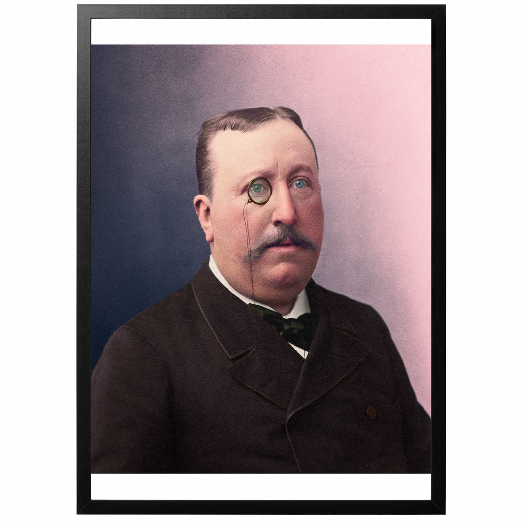 Baron de Charnel Colourized vintage photography with frame