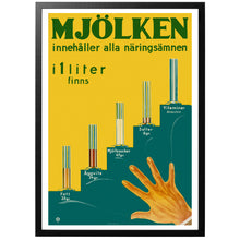 Load image into Gallery viewer, Milk contains all the nutrients Vintage Poster with frame
