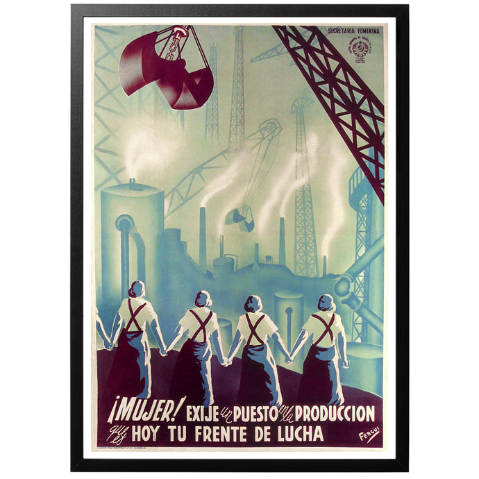 Women! vintage poster with frame
