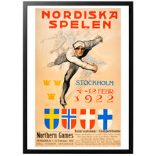 Load image into Gallery viewer, The Nordic Games vintage sports poster with frame
