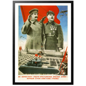 Long Live the Worker-Peasant Red Army Vintage Poster With frame