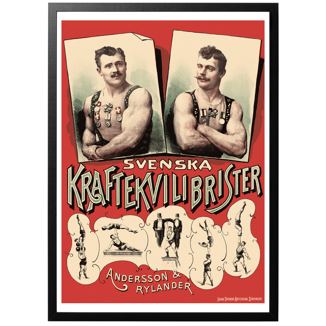 The Swedish Power Balancers Vintage poster with frame