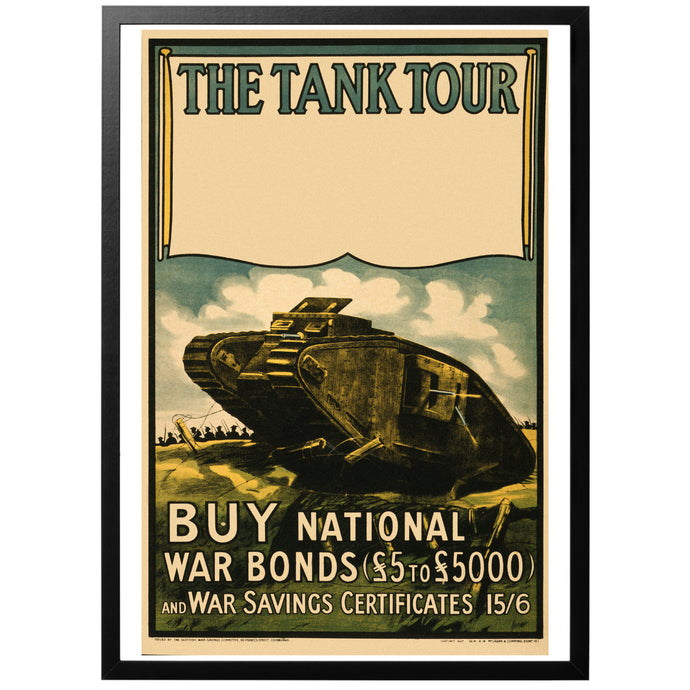 The Tank Tour vintage poster with frame
