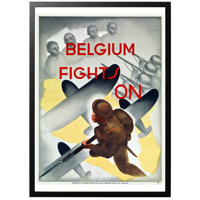 Belgium Fights On Poster - World War Era