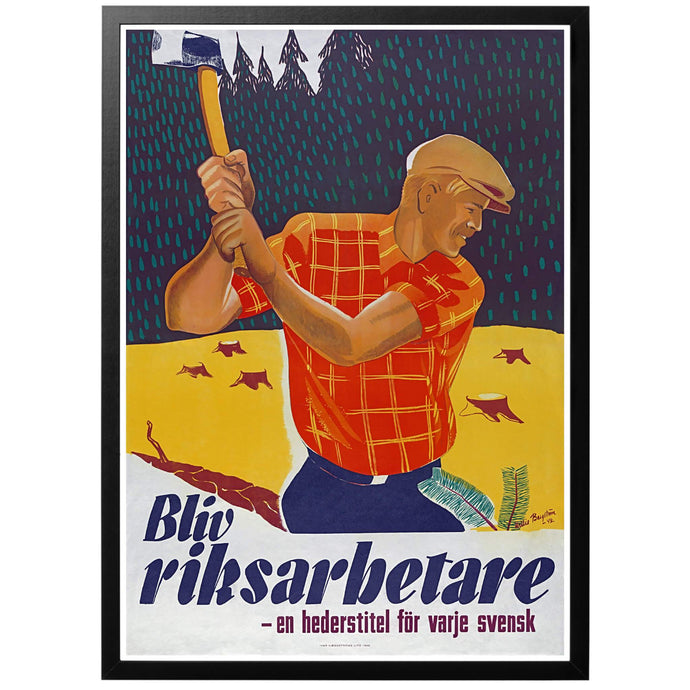 Become a national worker - a honorary title for every Swede Poster - World War Era
