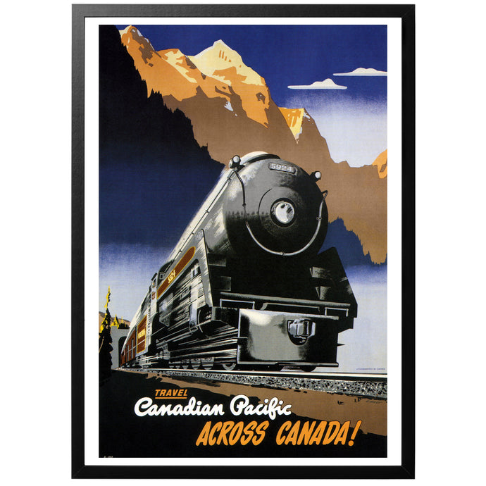 Canadian Pacific across Canada vintage travel poster with frame