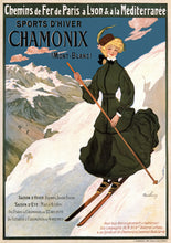 Load image into Gallery viewer, Chamonix winter sports vintage poster without frame
