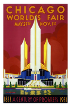 Load image into Gallery viewer, Chicago world&#39;s fair vintage travel poster without frame
