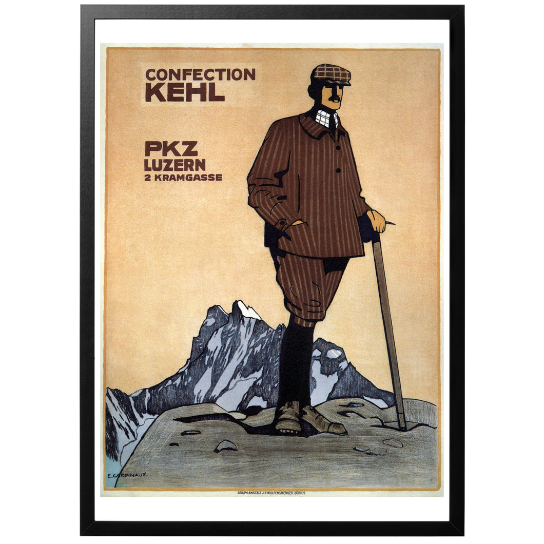 Clothing From Kehl vintage clothing poster with frame