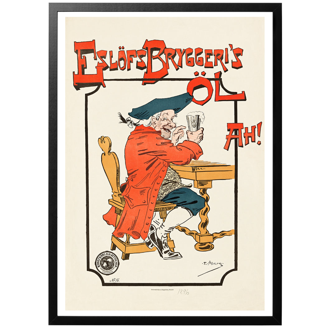 Eslöf's Brewery Beer vintage poster with frame