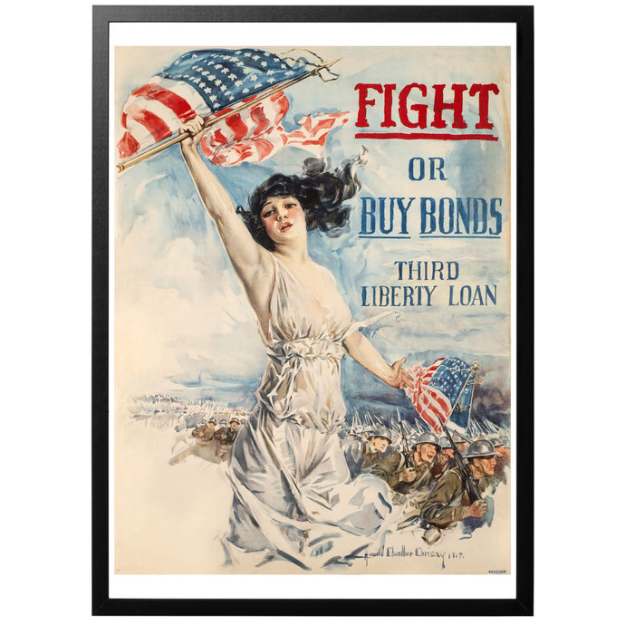 Fight Or Buy Bonds Poster - World War Era
