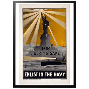 For Liberty's Sake Enlist in the Navy Poster - World War Era