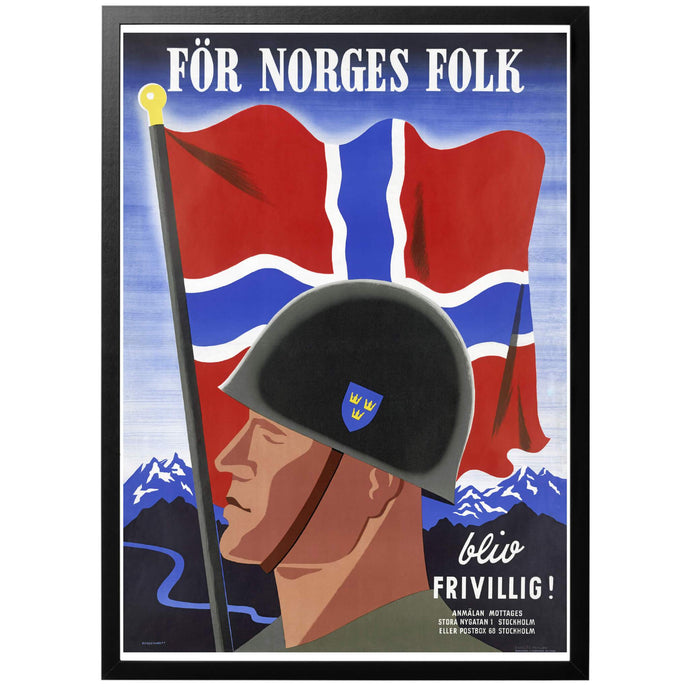 For the people of Norway - be a volunteer! Poster - World War Era