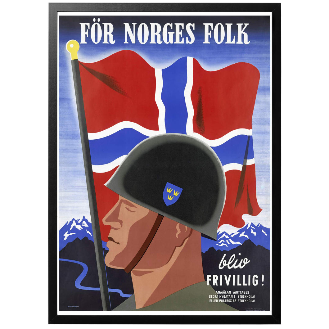 For the people of Norway - be a volunteer! Poster - World War Era