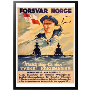 Defend Norway Kriegsmarine Poster - World War Era