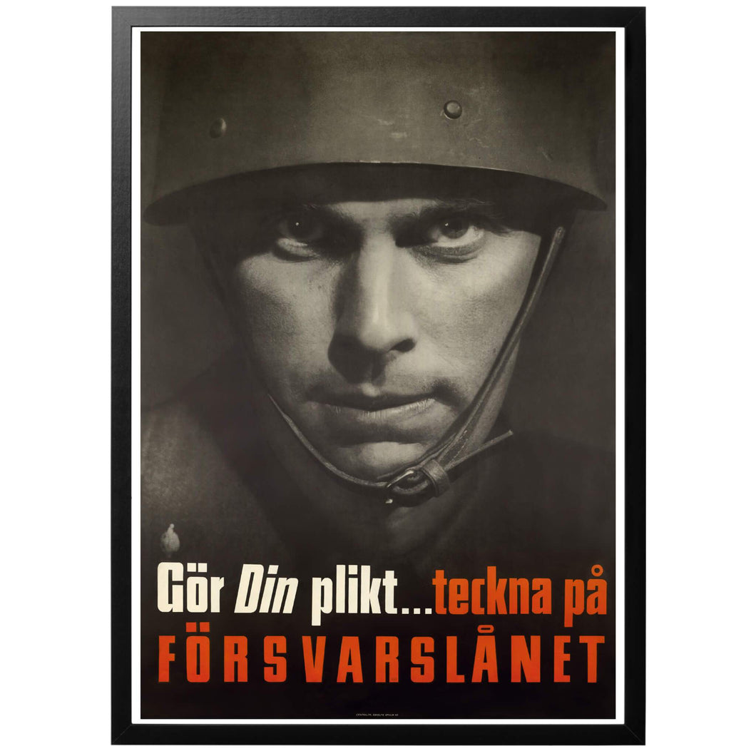 Gör din Plikt Teckna på Försvarslånet Poster - World War Era