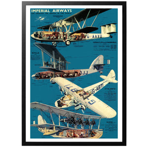 Imperial Airways Vintage Poster with frame