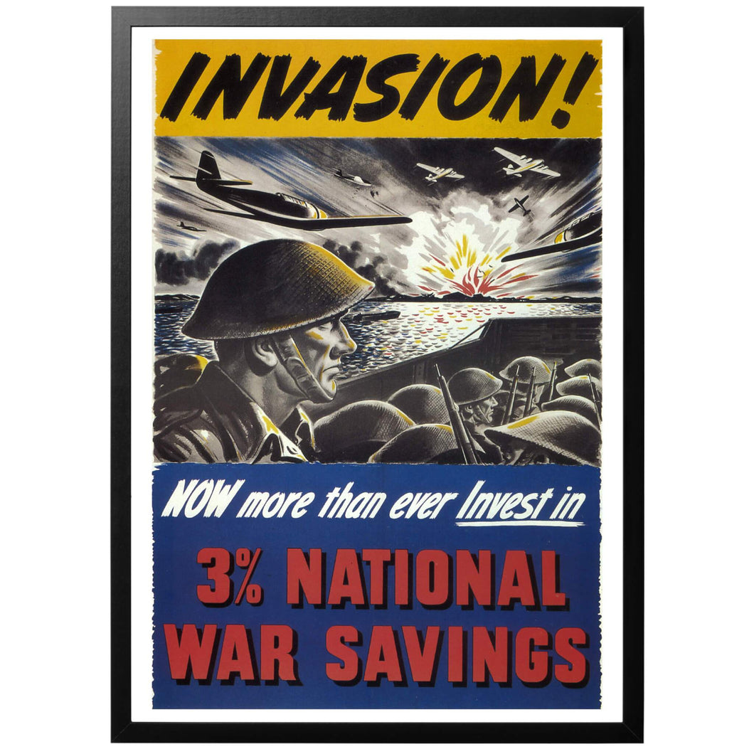 Invasion National War Savings Poster - World War Era