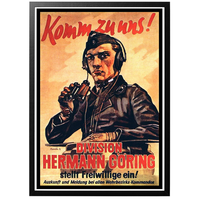 Komm zu uns! Division Hermann Göring Poster - World War Era