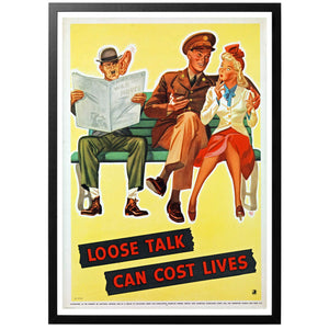 Loose Talk Can Cost Lives Overhead Poster - World War Era