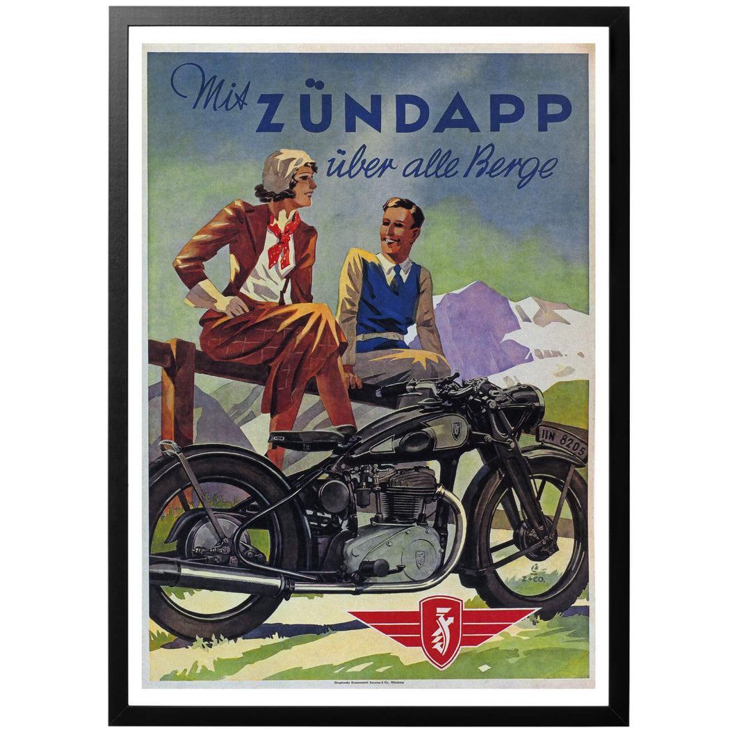 Mit Zündapp über alle Berge Poster - World War Era