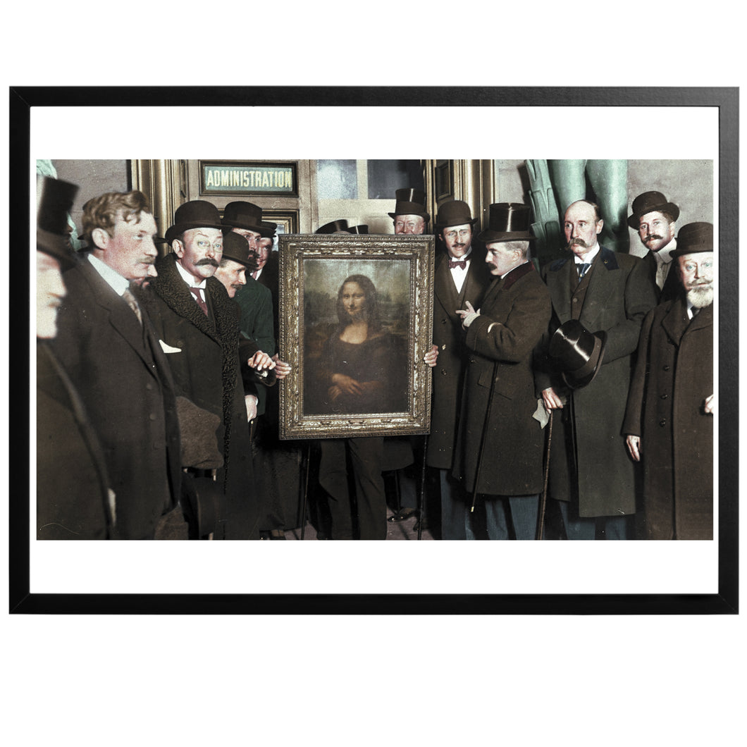 Mona Lisa Colourized vintage photography with frame