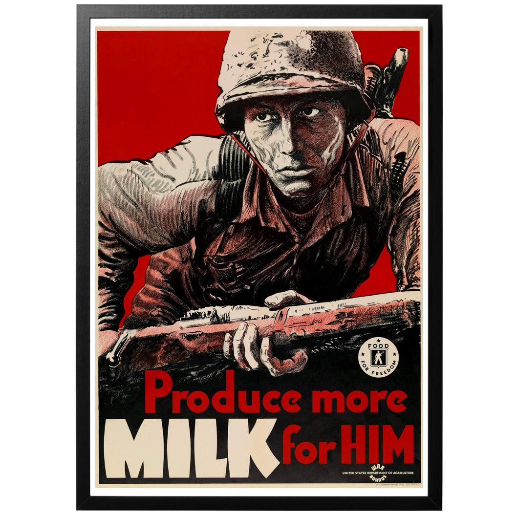 Produce More Milk For Him Poster - World War Era