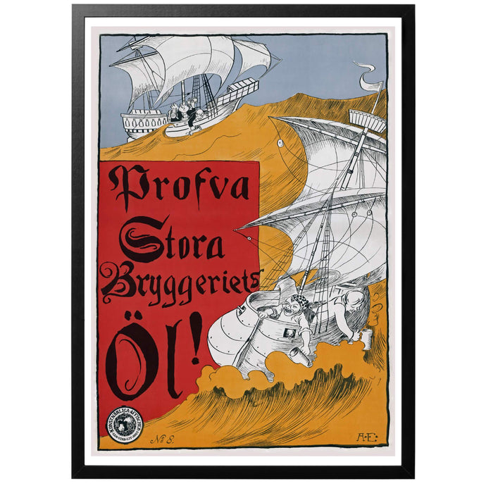 Profva Stora bryggeriets öl! - Albert Engström Poster - World War Era