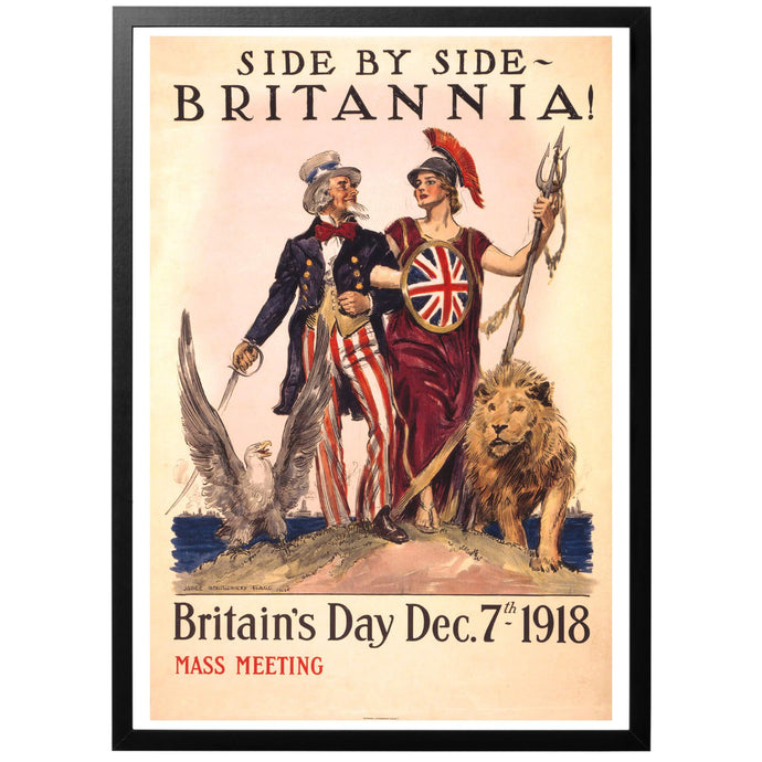 Side by side - Britannia Britain's Day Poster - World War Era