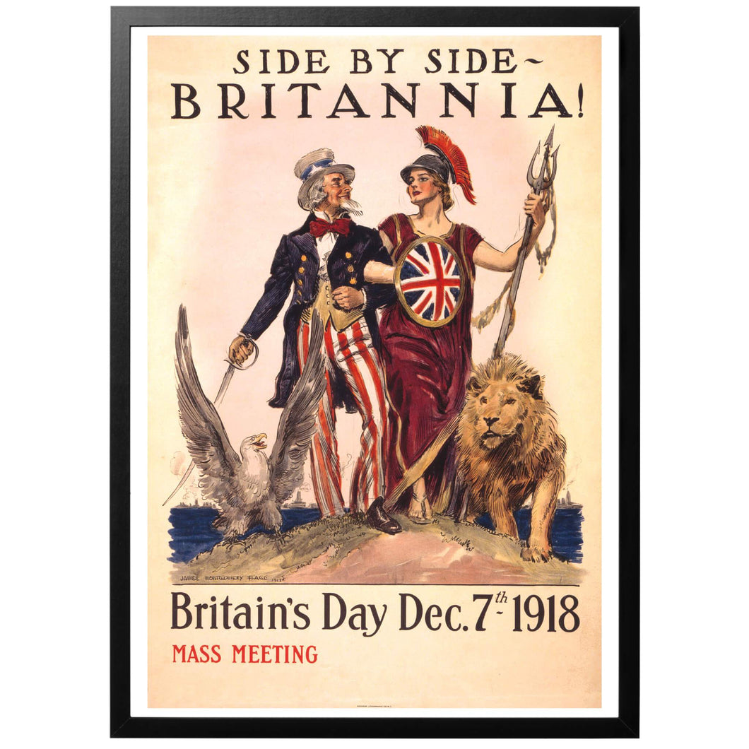 Side by side - Britannia Britain's Day Poster - World War Era